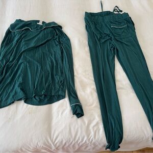 Eberjey Men’s William Long Pajama Set in Forest Green